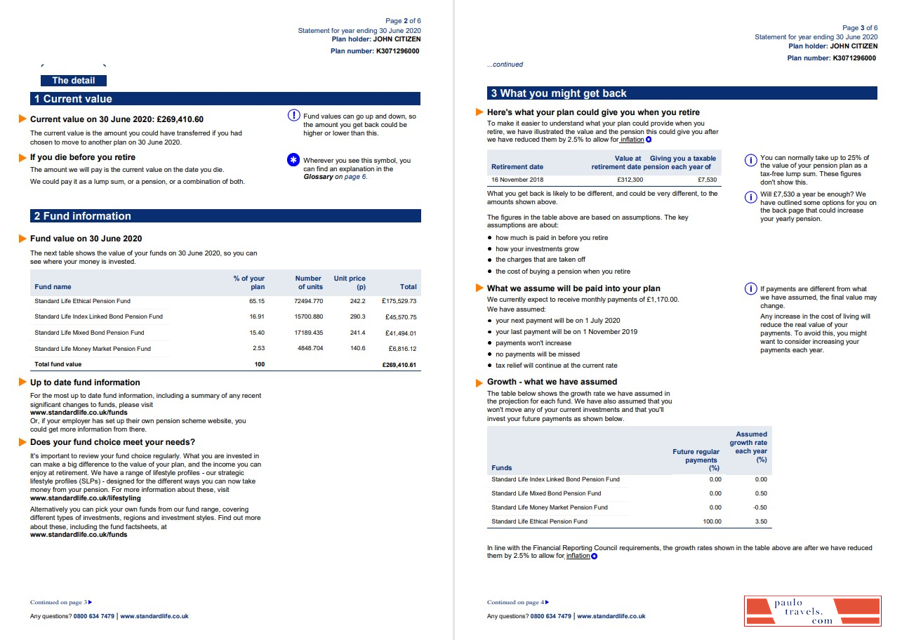 United Kingdom Standard Life utility bill template in Word and PDF format, 7 pages 3 4